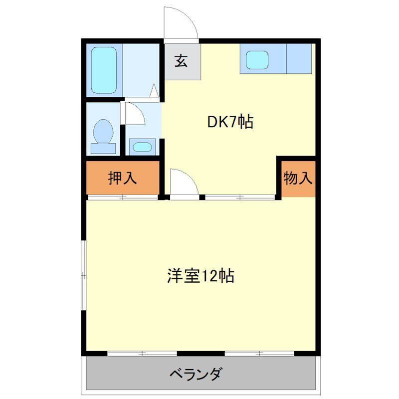 鹿島コーポ(2DK/1階)の間取り写真