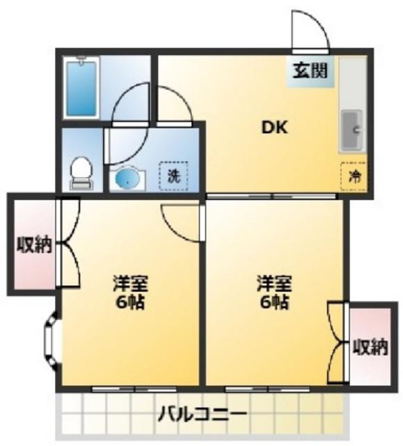 コーポサニー(2DK/2階)の間取り写真