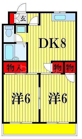 フラワー館(2DK/1階)の間取り写真