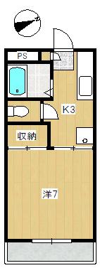 セピアコート(1K/1階)の間取り写真