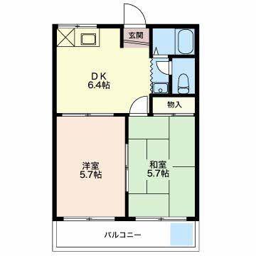 アネックス鈴木II(2DK/1階)の間取り写真