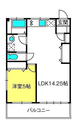 クロスハイツ(1LDK/2階)の間取り写真
