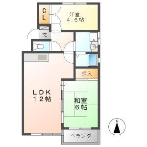 プリムローズマキA(3DK/2階)の間取り写真