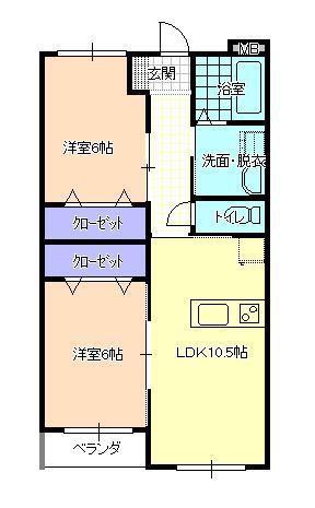 パートナーC(2LDK/1階)の間取り写真