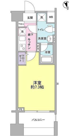 メインステージ白金高輪駅前(1K/11階)の間取り写真