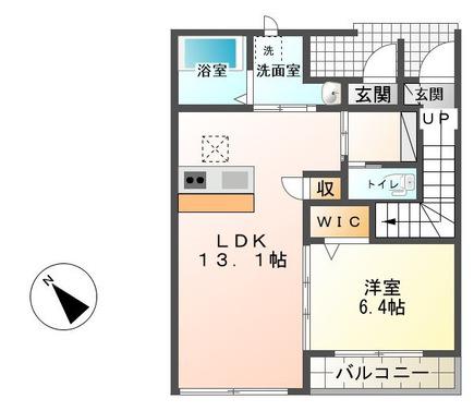 テンダー(1LDK/1階)の間取り写真
