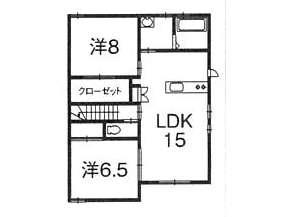APANA浜館B(2LDK/2階)の間取り写真