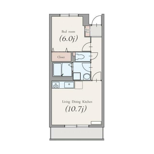 ソレアード(1LDK/1階)の間取り写真