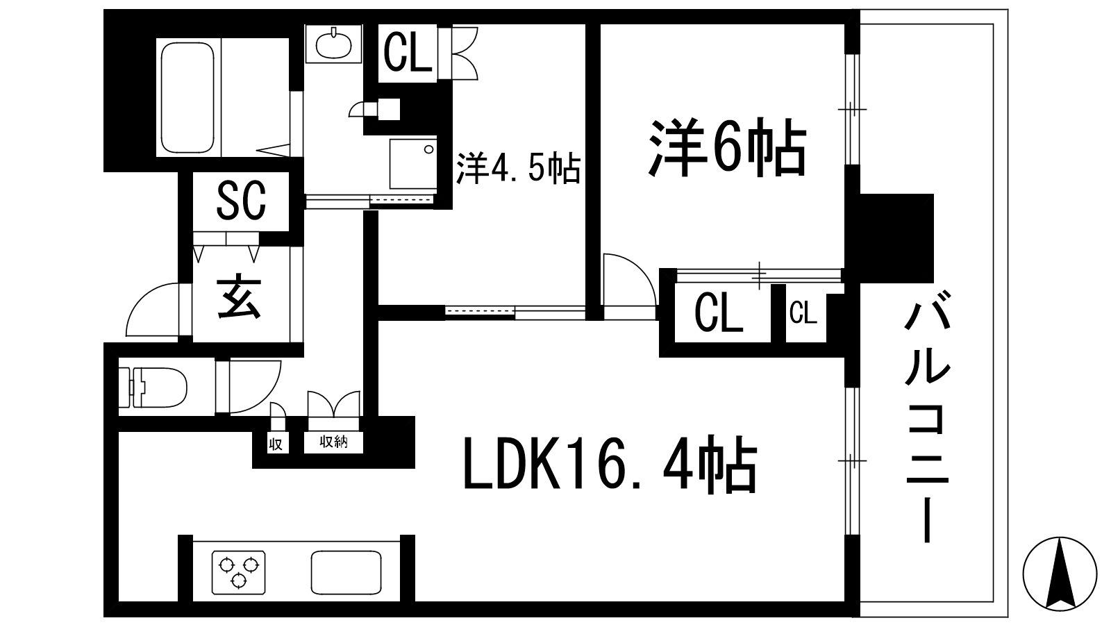ジオタワー宝塚グランレジスTHE サウス(2LDK/21階)の間取り写真