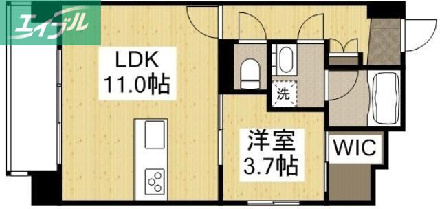ルミエール岡山駅西口(1LDK/10階)の間取り写真