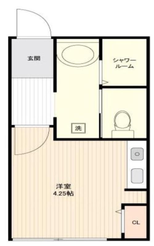 ROSSO高柳(1K/1階)の間取り写真