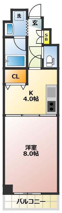ベルク田端(1K/6階)の間取り写真