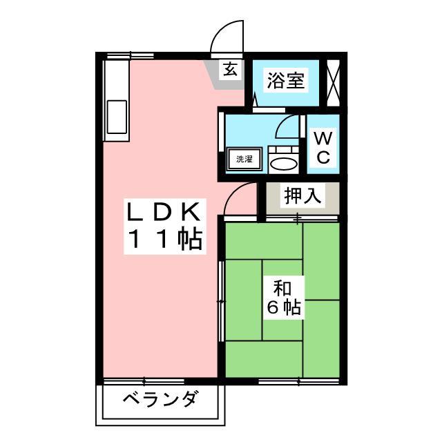 フレグランス舘大針(1LDK/2階)の間取り写真