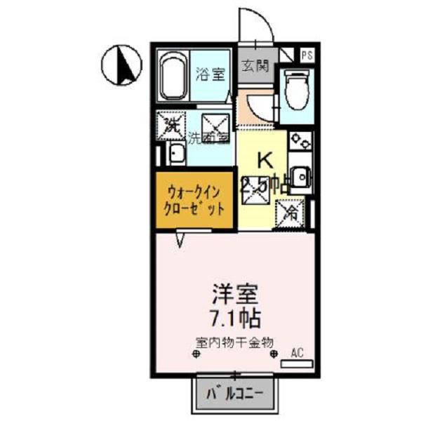 D-ROOMTAKUMI(1K/1階)の間取り写真