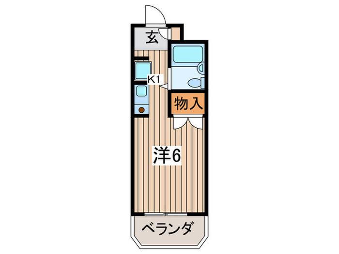 ウィン大和(1K/1階)の間取り写真