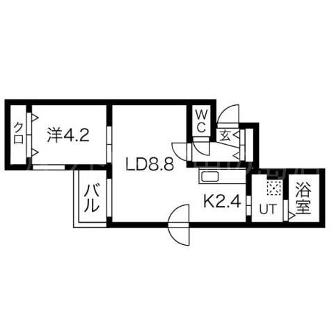 サンステージ豊平3-3(1LDK/1階)の間取り写真