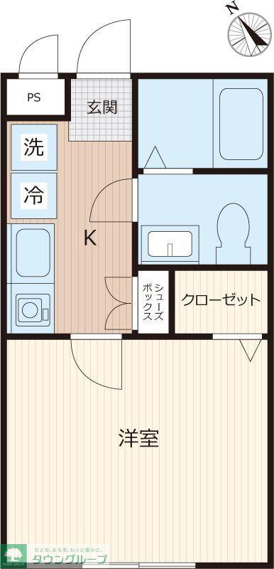 ニコハウス宮本町(1K/2階)の間取り写真