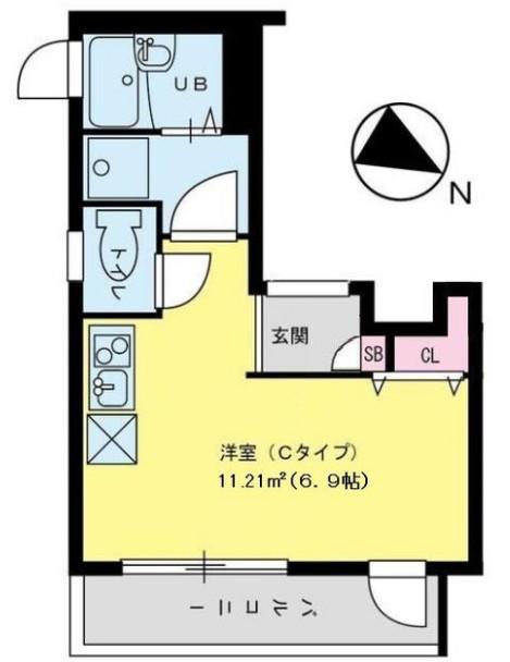 第1ソレイユ南(ワンルーム/3階)の間取り写真