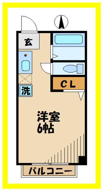 ソナタI(ワンルーム/1階)の間取り写真