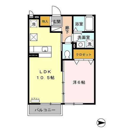 サン・ミシェル(1LDK/1階)の間取り写真