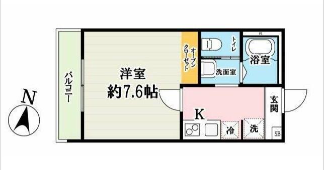 キャメル吉川5A(1K/1階)の間取り写真