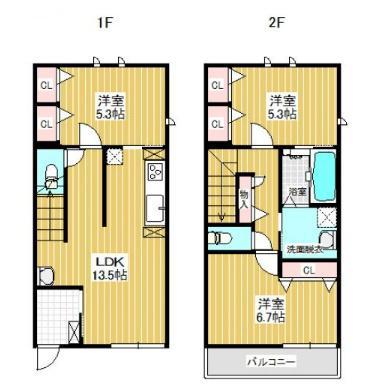 ELEANORβ(3LDK/1階)の間取り写真