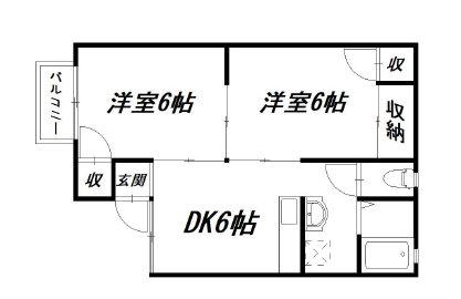 セジュール新橋I(2DK/2階)の間取り写真