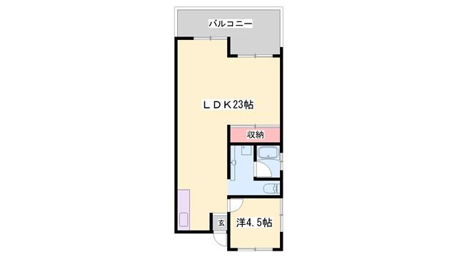 第2サンライフ(1LDK/4階)の間取り写真