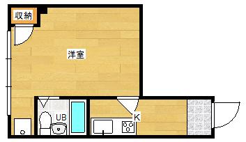 中国技建ビル(1K/2階)の間取り写真
