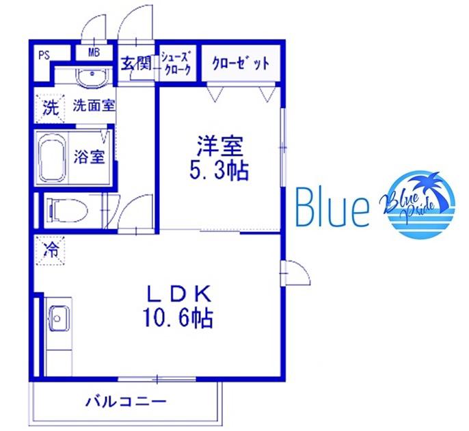 大黒屋ハイツ三番館(1LDK/3階)の間取り写真