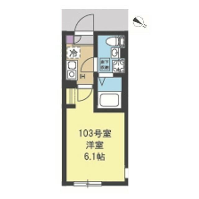 ネスト大倉山(1K/1階)の間取り写真