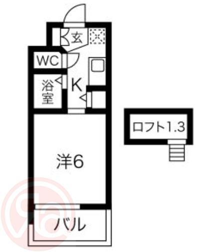エステムコート難波ウエスト-SIDE大阪ドーム前(1K/8階)の間取り写真
