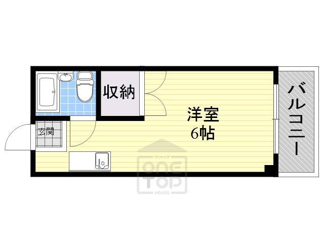 千里セピアテラスⅡ(1K/1階)の間取り写真