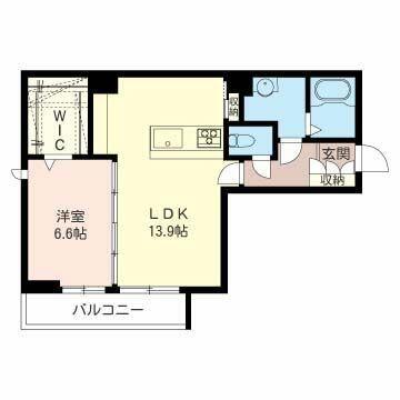 フェヴリエ ピュール(1LDK/2階)の間取り写真