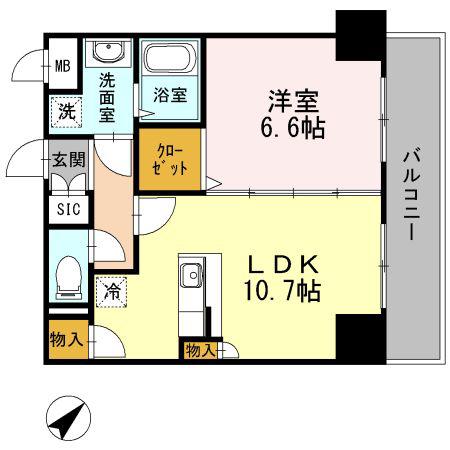 セリーン志村(1LDK/6階)の間取り写真