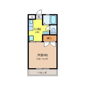 フォレストヒルズ(1K/2階)の間取り写真