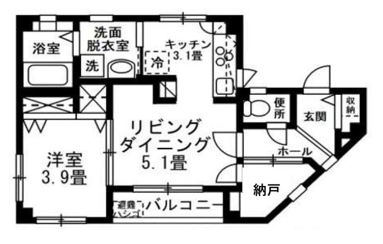 レジデンスSAITOU(1SLDK/2階)の間取り写真