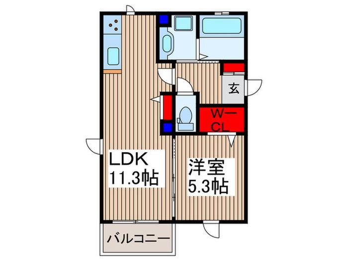 AIWVIO(1LDK/3階)の間取り写真