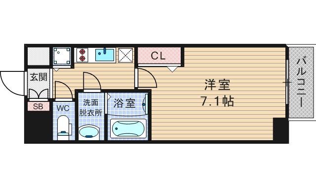 ファステート大阪ドームシティ(1K/8階)の間取り写真