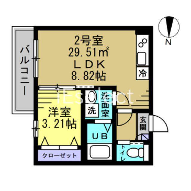 AJ千葉寺003(1LDK/2階)の間取り写真