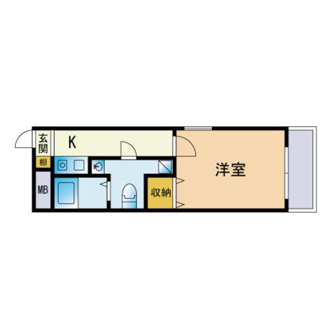 エトス大名(1K/5階)の間取り写真