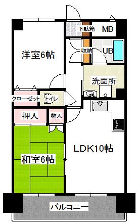 ファンタジスタ(2LDK/7階)の間取り写真