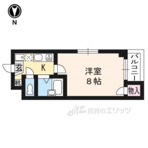 REVERY朱雀(1K/4階)の間取り写真