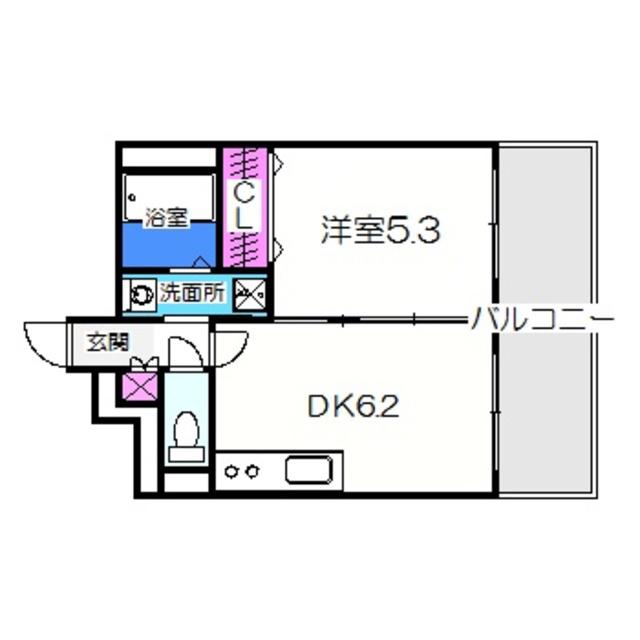 シーガルマンション(1DK/4階)の間取り写真