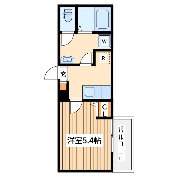 メルディア堀之内3丁目(1K/1階)の間取り写真