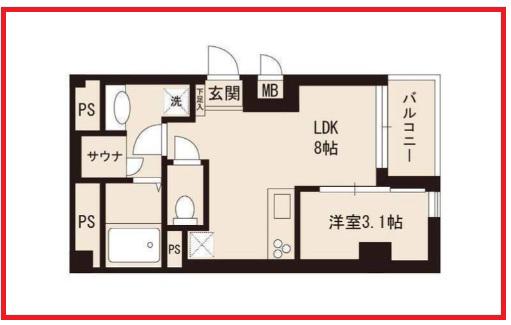ビーカーサ金町イースト(1LDK/1階)の間取り写真