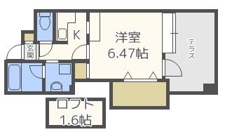 アイビースクエア(1K/7階)の間取り写真