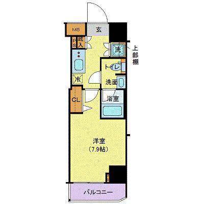 ジェノヴィア新宿御苑グリーンヴェール(1K/2階)の間取り写真