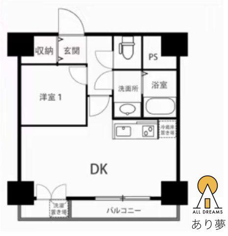 グランドメゾン桜木町(1DK/5階)の間取り写真