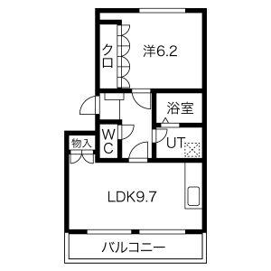 ふぁみーるA棟B棟(1LDK/2階)の間取り写真